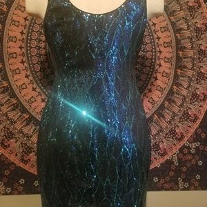 Blue/black sequin dress